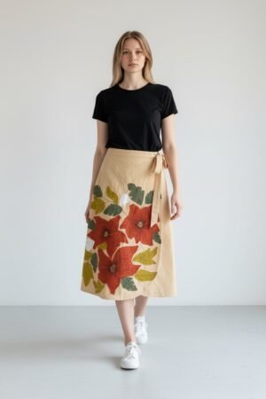Stargaze Lily Wrap-around Skirt Beige